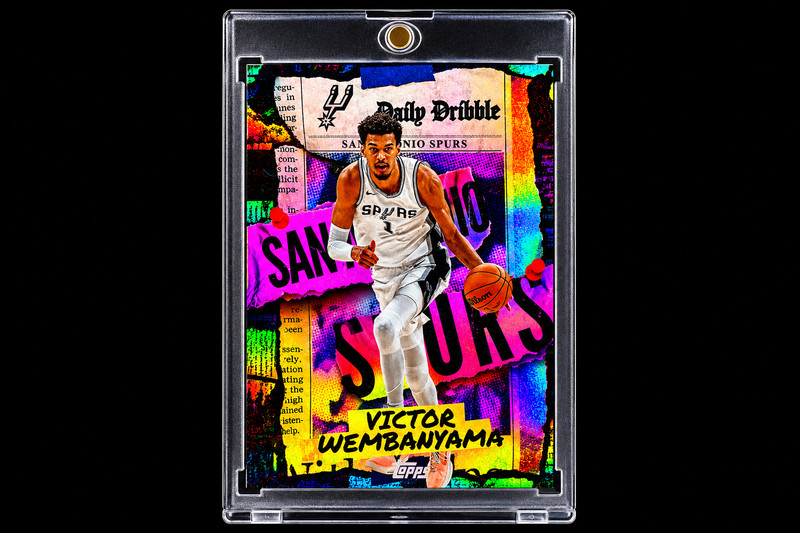 VICTOR WEMBANYAMA BLACK REFRACTOR SP Insert Holo Foil San Antonio NBA FINALS MVP