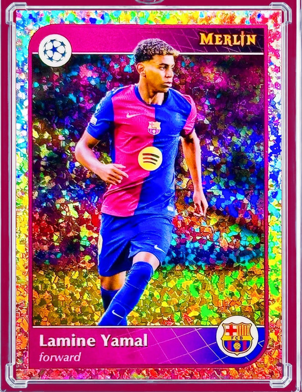 LAMINE YAMAL DIAMOND REFRACTOR SILVER Prizm Topps Chrome Soccer World Cup Rare view 2