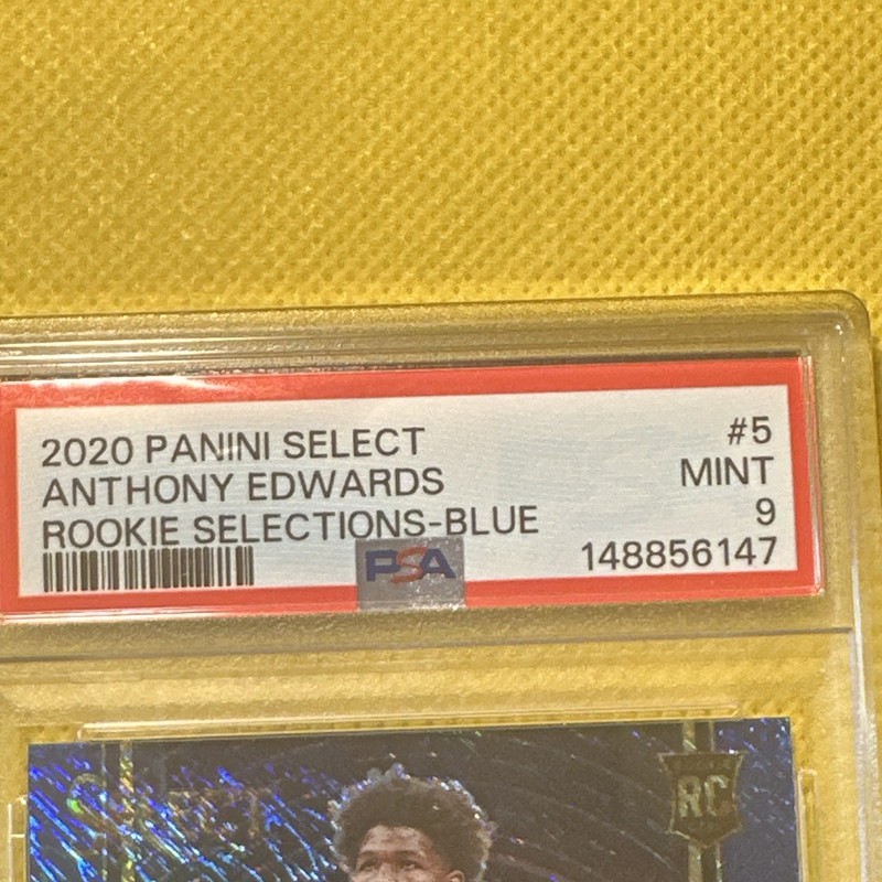 Panini 2020-21 Select Anthony Edwards #5 Blue Prizm PSA 9 Timberwolves Rc Rookie view 2