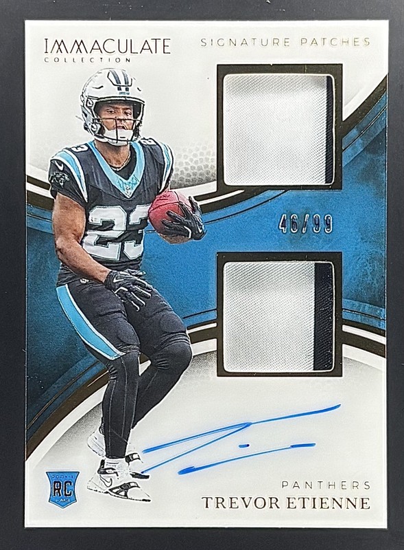 2025 Immaculate Trevor Etienne Rookie Dual Patch Auto /99 (RC, RPA) - Panthers