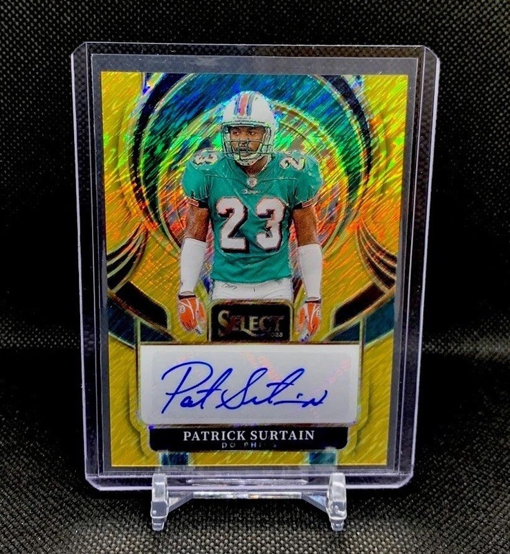 Patrick Surtain 2025 Panini Select Gold Prizm Auto /10 #SIP-PSN Miami Dolphins 