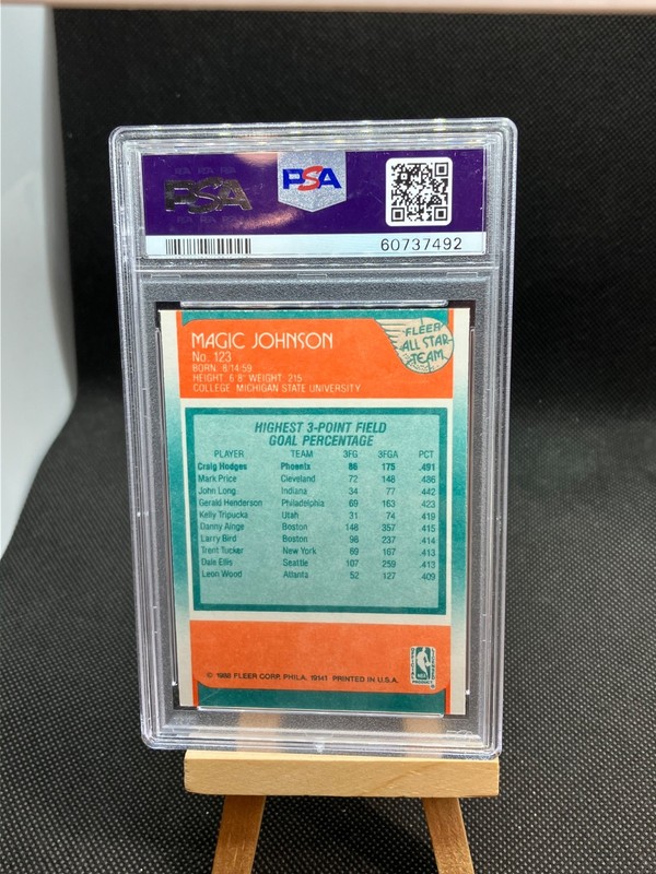 Magic Johnson 1988-89 Fleer VINTAGE All-Star #123 PSA 7 Lakers NBA HOFer👀🪄🏀🔥 view 2
