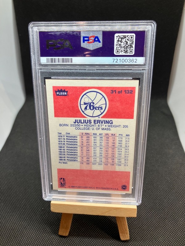 Julius Erving Dr. J 1986-87 Fleer VINTAGE #31 PSA 7 76ers NBA HOFer 👀🔔🇺🇸🏀🔥 view 2