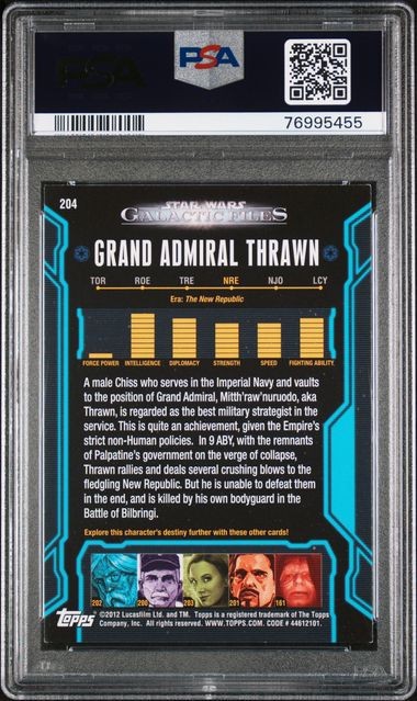 PSA 5 2012 Topps Star Wars Galactic Files #204 Grand Admiral Thrawn view 2