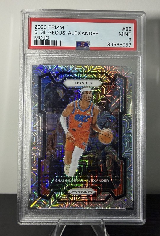 Prizm 2023-24 Shai Gilgeous-Alexander Mojo Prizm /25 PSA 9
