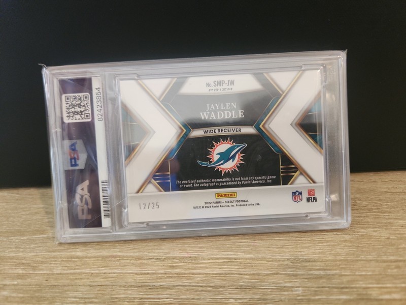 2022 Select Jaylen Waddle Tie-Dye 12/25 PSA 10, Auto 10 🔥Pop 1 view 2