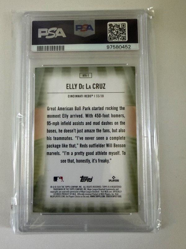 2024 Elly De La Cruz Topps Home Field Advantage PSA 9 view 2