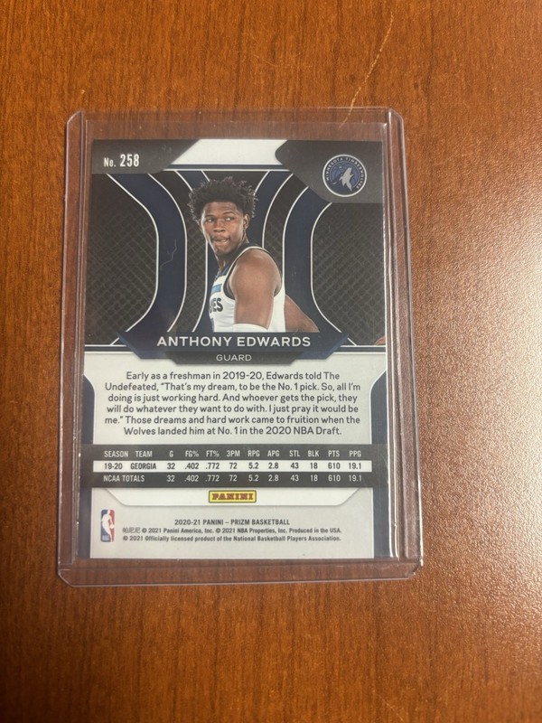 2020-21 Panini Prizm - Anthony Edwards #258 (RC) view 2