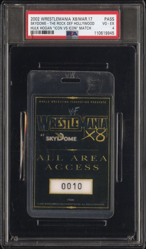 🔥 WWF/WWE WRESTLEMANIA 18 BACKSTAGE PASS! ROCK VS. HOGAN! TORONTO 🔥 PSA POP 1