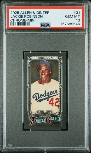 JACKIE ROBINSON 2025 Topps A & G CHROME—MINI #31 PSA 10 GEM MT HOF POP 3