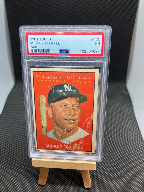 Mickey Mantle 1961 Topps VINTAGE MVP #475 PSA 1 Yankees MLB HOFer 👀🗽⚾️🔥