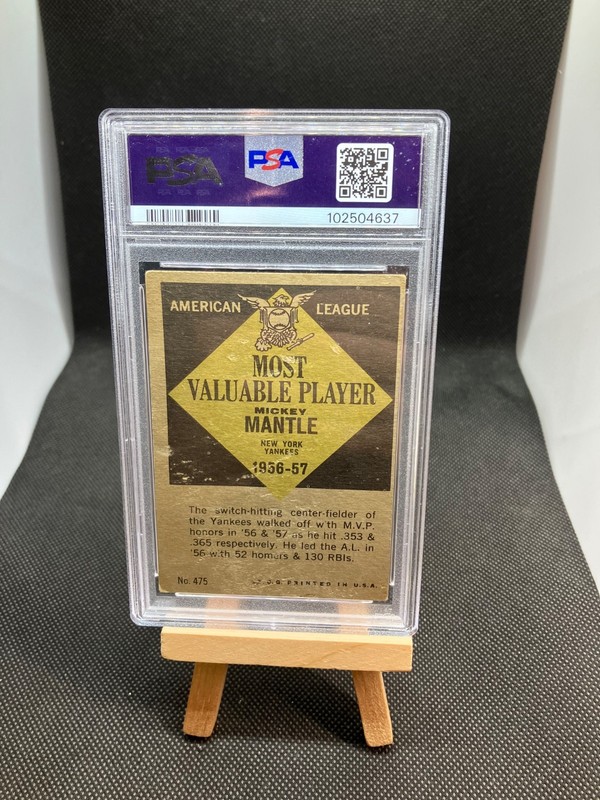 Mickey Mantle 1961 Topps VINTAGE MVP #475 PSA 1 Yankees MLB HOFer 👀🗽⚾️🔥 view 2