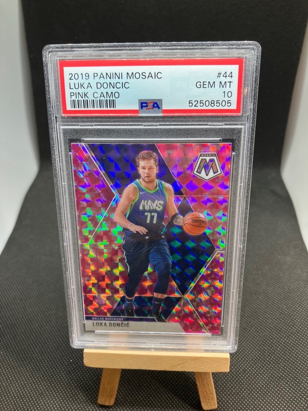 Luka Doncic 2019-20 Panini Mosaic PINK CAMO PRIZM #44 PSA 10 GEM MINT 👀🏀🔥