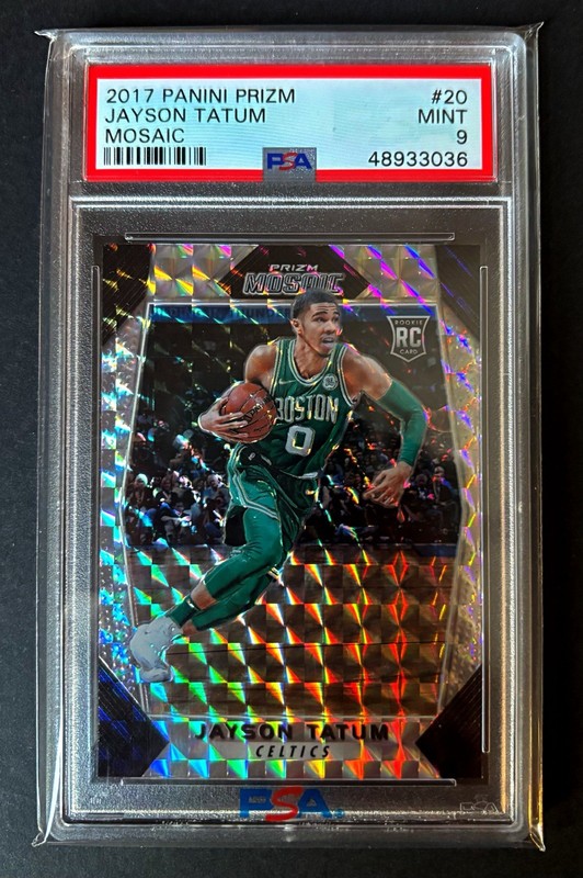 2017 Panini Prizm Jayson Tatum Rookie Mosaic PSA 9 ! SSP Celtics