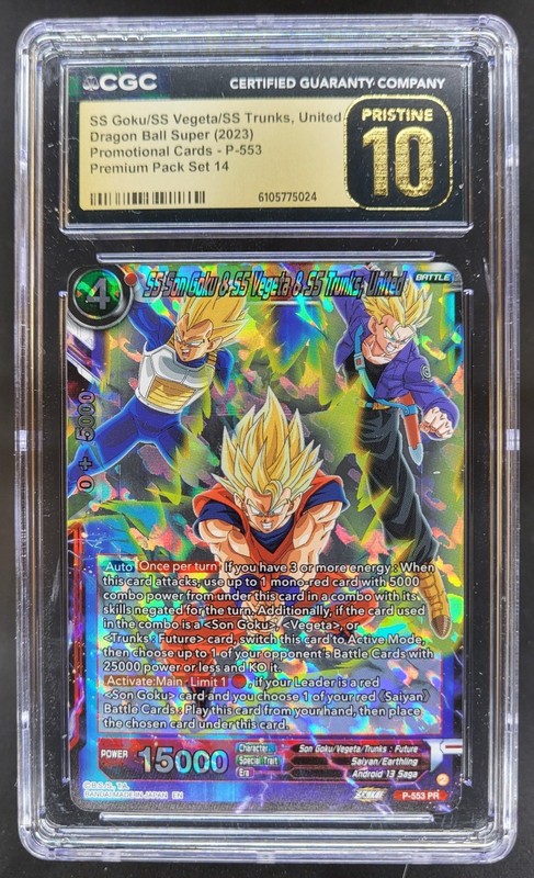2023 DRAGON BALL SUPER SS GOKU SS VEGETA SS TRUNKS P-553 CGC 10 PRISTINE D RC7