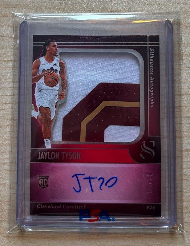 2024 Panini Silhouette Jaylon Tyson Rookie Patch Auto 99/99 ! SSP 1/1 Cavaliers