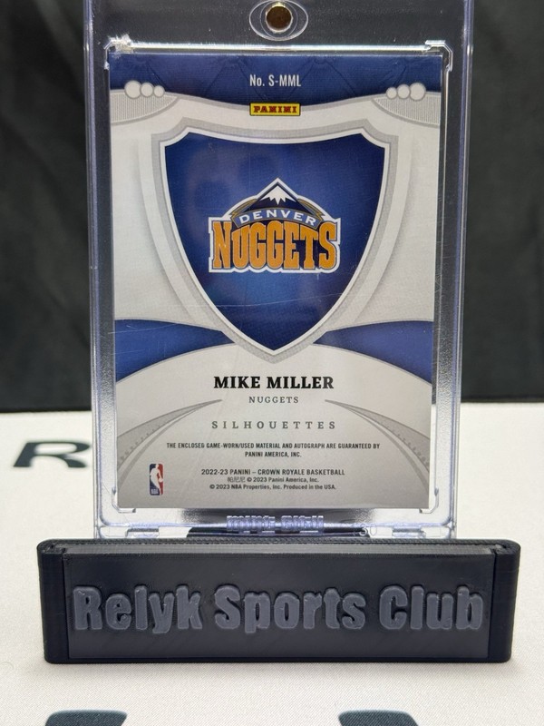 2022-23 Panini Crown Royale Silhouettes Mike Miller Auto Patch #S-MML FOTL /12 view 2