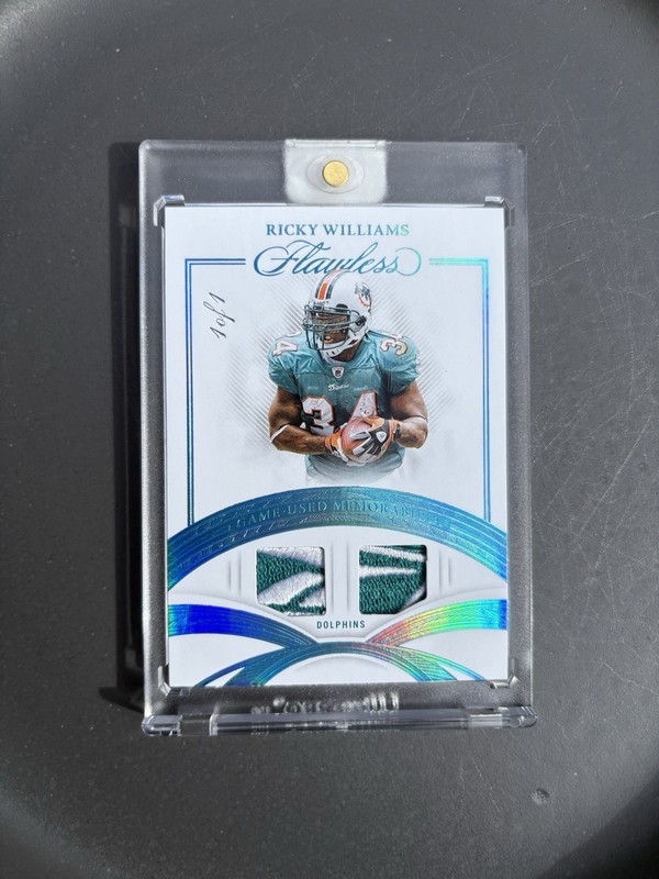 2025 Flawless RICKY WILLIAMS Game Used Logo Patch Platinum 1/1 Dolphins Reebok