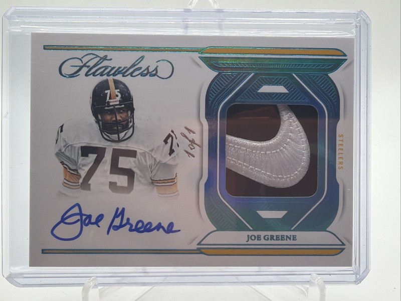 2023 Panini Flawless JOE GREENE Platinum Foil Nike Patch ON CARD AUTO 1/1 HOF!