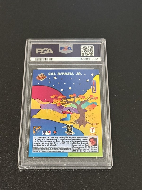 1997 Topps Gallery Peter Max Serigraph - Cal Ripken Jr PSA 9 - Orioles HOF  view 2