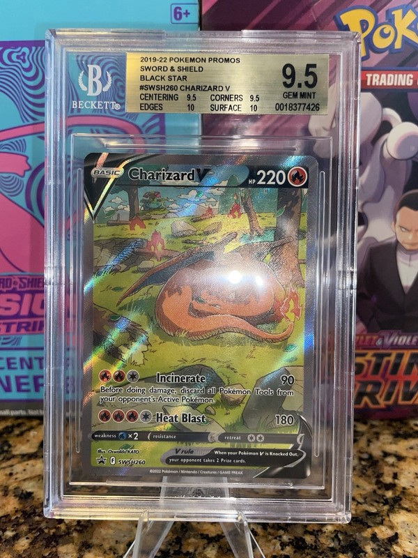 Charizard V SWSH260 UPC Promo Full Art Rare - BGS 9.5 Gem Mint (Likely a PSA 10)