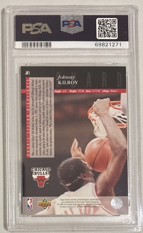 1993 Upper Deck SE Johnny Kilroy aka Michael Jordan PSA 8 NBA Chicago Bulls view 2