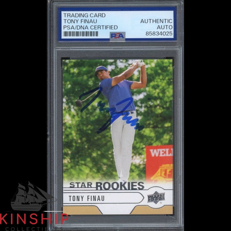 Tony Finau signed 2021 Upper Deck SP Rookie Card PSA DNA Slab Golf Auto C6112