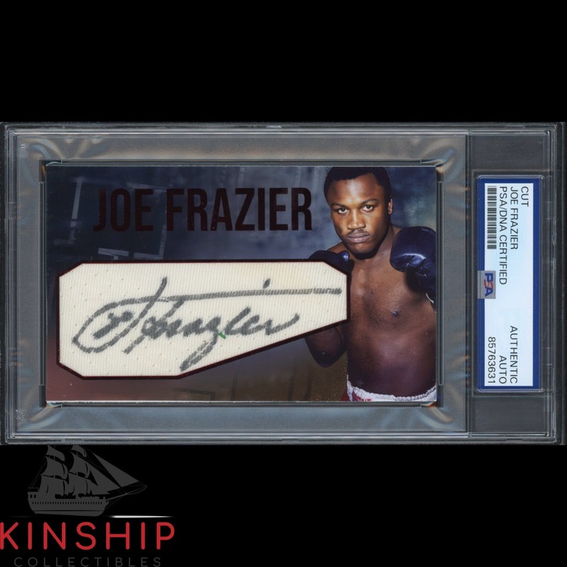 Joe Frazier signed Cut 3x5 Custom Card PSA DNA Slab Boxing Auto C6159