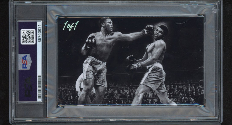 Joe Frazier signed Cut 3x5 Custom Card PSA DNA Slab Boxing Auto C6159 view 2