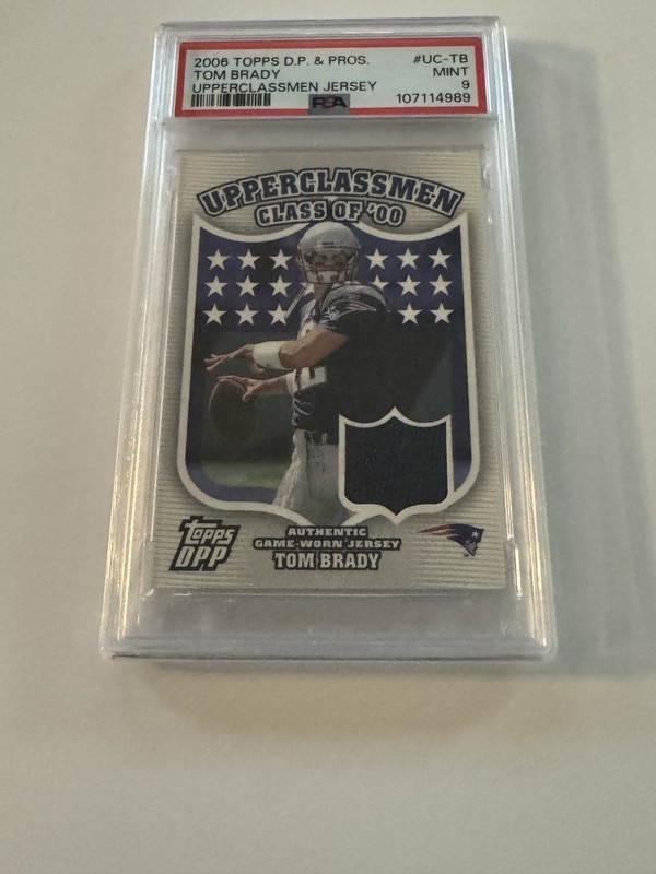 2006 Topps DPP Tom Brady Upperclassmen Jersey Relic PSA 9 Game Worn