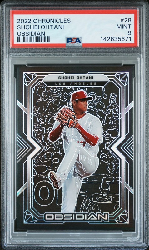 2022 Panini Chronicles #28 Shohei Ohtani Obsidian PSA 9