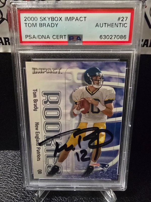 2000 Skybox Impact TOM BRADY Rookie AUTO #27 PSA AUTHENTIC 