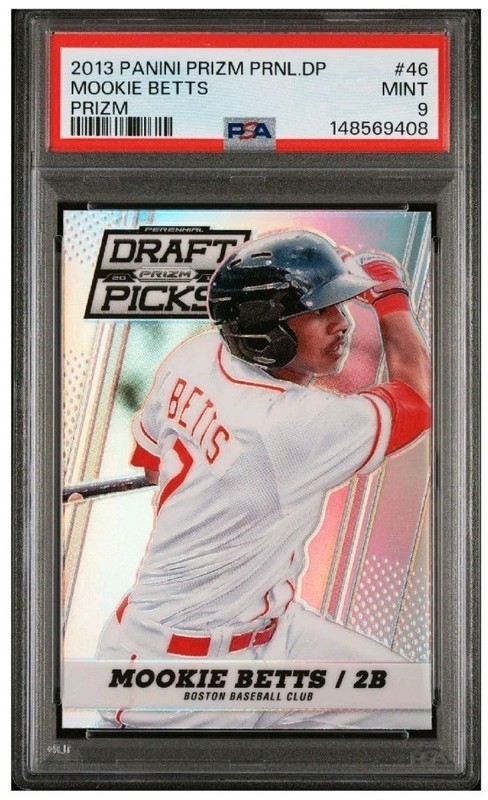2013 Panini Prizm Mookie Betts Perennial Draft Pick #46 Prizm SP Rookie PSA 9