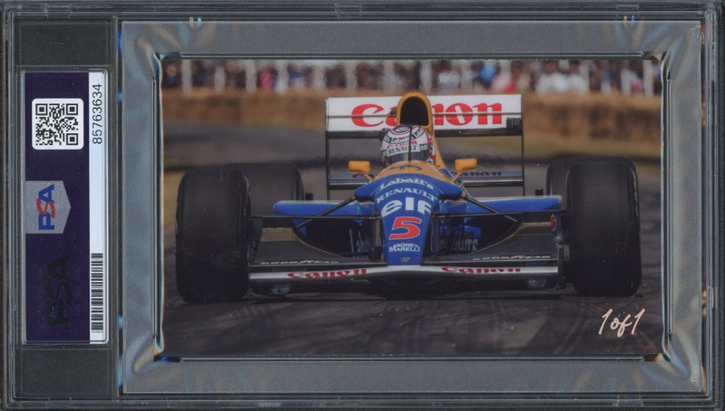 Nigel Mansell signed Cut 3x5 Custom Card PSA DNA Slab F1 Racing Auto C6154 view 2