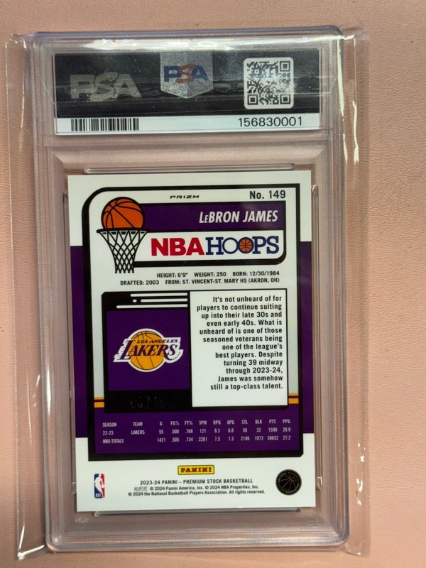 2023 NBA Hoops Premium Stock Gold Disco Prizm  /10 LeBron James 🔥🔥🔥🔥 PSA 9 view 2