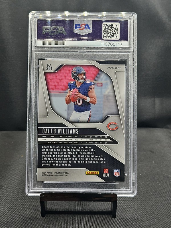 2024 PANINI PRIZM DISCO PRIZM #301 CALEB WILLIAMS PSA 10 BEARS view 2