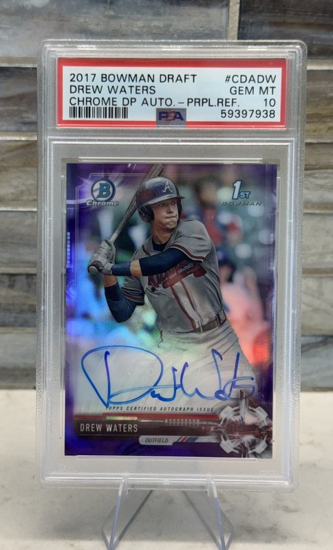 2017 Bowman Chrome Draft DREW WATERS RC PURPLE REFRACTOR AUTO /250 - PSA 10 Gem