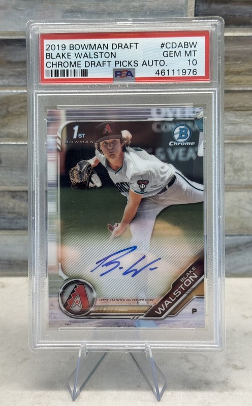 2019 Bowman Chrome Draft Blake Walston RC Rookie AUTO PSA 10 GEM MINT view 1