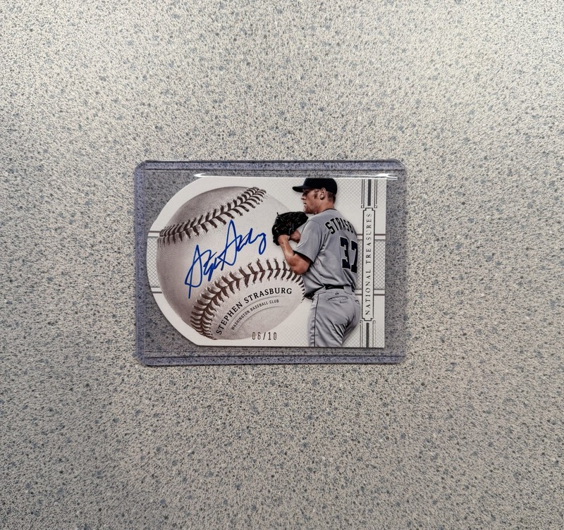 2014 Panini National Treasures #87 Stephen Strasburg Die Cut Ball Auto /10 RARE