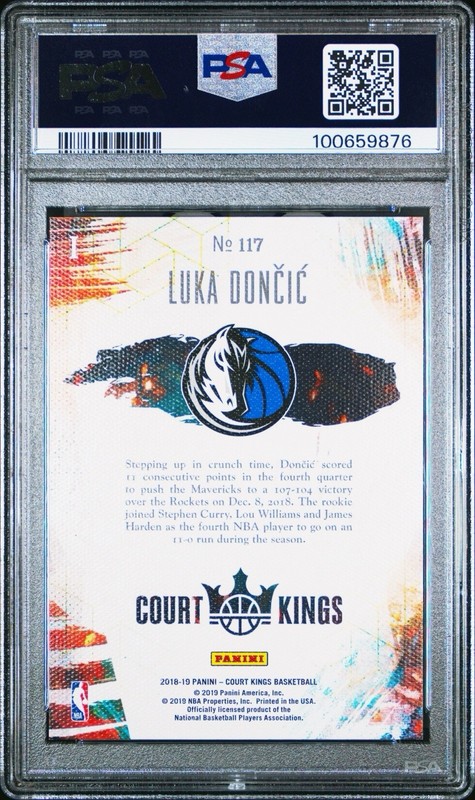 ✅ LUKA DONCIC 2018 PANINI COURT KINGS 117 RC ROOKIE LEVEL 1 SP PSA 10 GEM MINT view 2