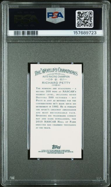 Richard Petty 2012 Topps A & G Mini #61 PSA 10 GEM MT view 2