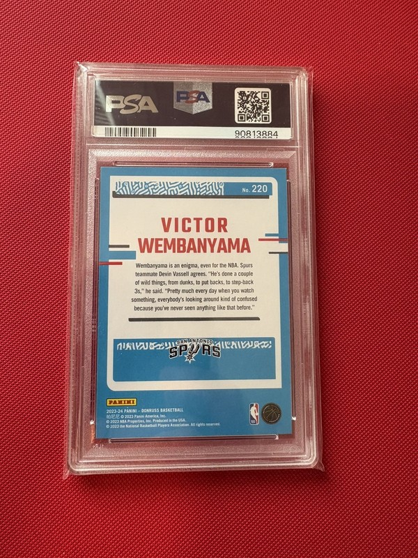 2023 PANINI DONRUSS #220 VICTOR WEMBANYAMA ROOKIE RC PSA 10 view 2