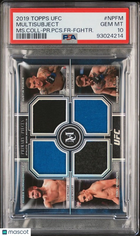 2019 UFC Museum Col. PSA 10 MS Primary Pieces Four-Fighter /50 #FQPR-NPFM