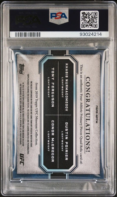 2019 UFC Museum Col. PSA 10 MS Primary Pieces Four-Fighter /50 #FQPR-NPFM view 2