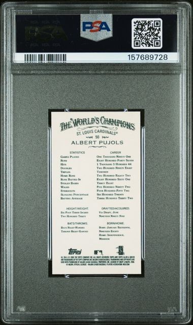 ALBERT PUJOLS 2008 Topps A & G MINI #50 PSA 10 GEM MINT view 2