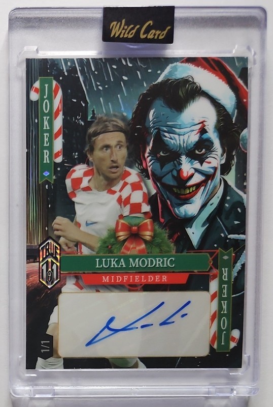 2025 WILD CARD FULL FACE JOKER TRUE 1/1 AUTO LUKA MODRIC AC MILAN SOCCER LEGEND