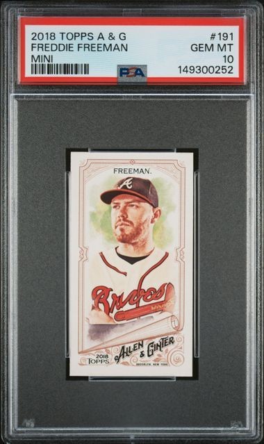 Freddie Freeman 2018 Topps A & G Mini #191 PSA 10 GEM MT POP 4 view 1