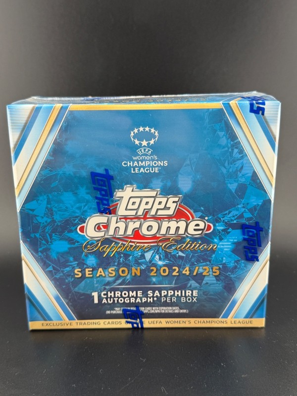 2024-25 Topps Chrome Sapphire Women's Soccer UEFA Sealed Hobby Box