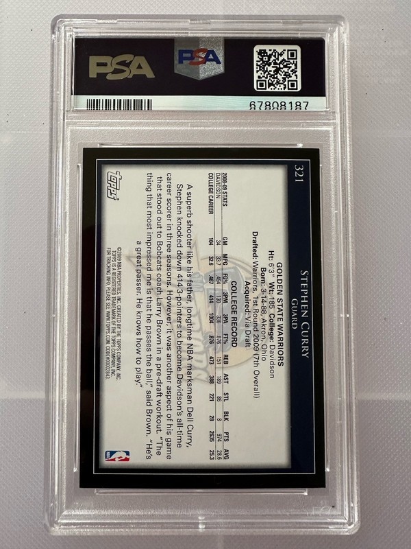 ✅ 2009-10 Topps Stephen Curry RC #321 Warriors PSA 8 Rookie INVESTMENT 🔥 view 2