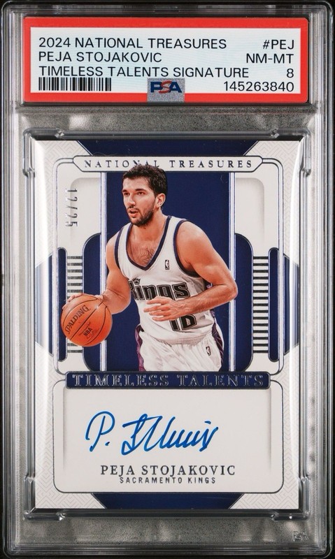 PEJA STOJAKOVIC AUTO PSA 8 2024 NATIONAL TREASURES TIMELESS TALENTS /25 POP 1 🔥